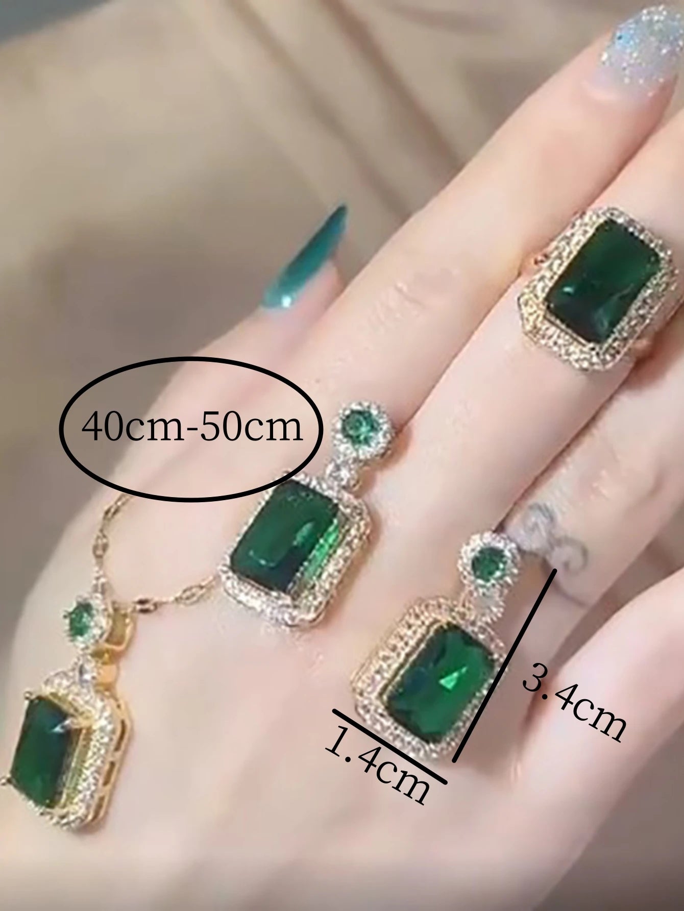 Fashionable Water Drop Necklace & Earrings, Luxury Sparkle Water Drop Necklace & Earrings Set for Trendy Women, Chic 3 Piece Jewelry Set Perfect for Weddings & Parties,