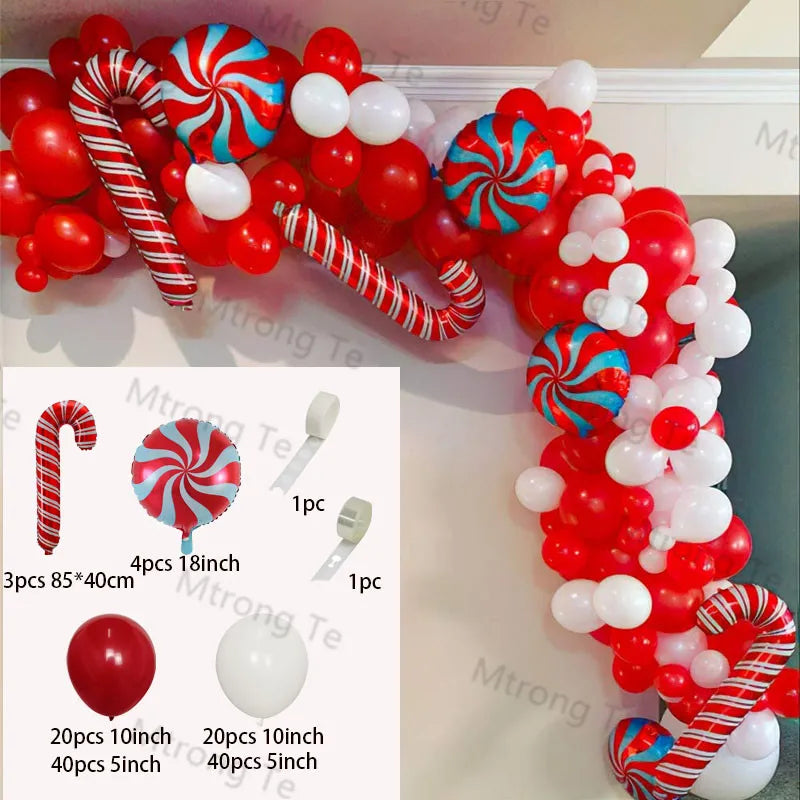 🎄Christmas Party Balloon Arch 2025, Balloon Garland for Christmas & New Year Celebrations!, Create a Festive Wonderland, Deck the Halls in Style Red & Green Christmas Balloon Arch Kit!