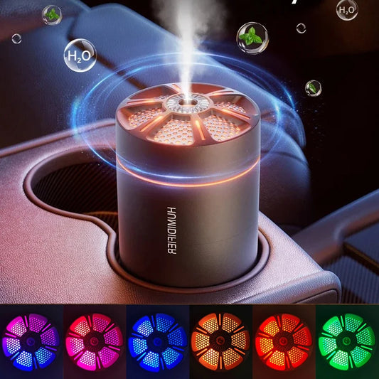 High Quality 2026 Car Mini Air Humidifier Auto Air Purifier Aromo Air Freshener with LED Light For Car Aroma Aromatherapy Diffuser Accessories