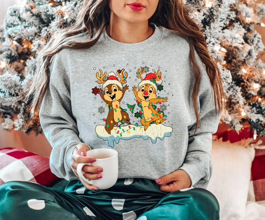 Disneyland Chip & Dale Sweatshirts!, Christmas Couple Sweatshirts for Disney Fans, Chip & Dale Christmas Sweatshirts!, Bring Disneyland Home 2025 Chip & Dale Christmas Sweatshirts!