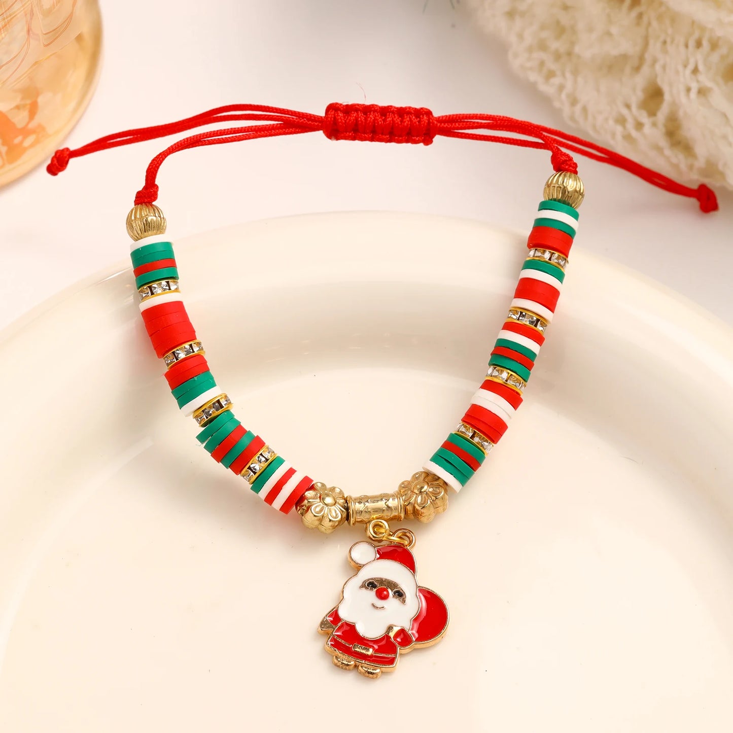 Premium Luxury 2026 Edition 4-Piece Christmas Bracelet Set with "Merry Christmas" Motif, Santa Claus, Reindeer and Christmas Tree(color random)