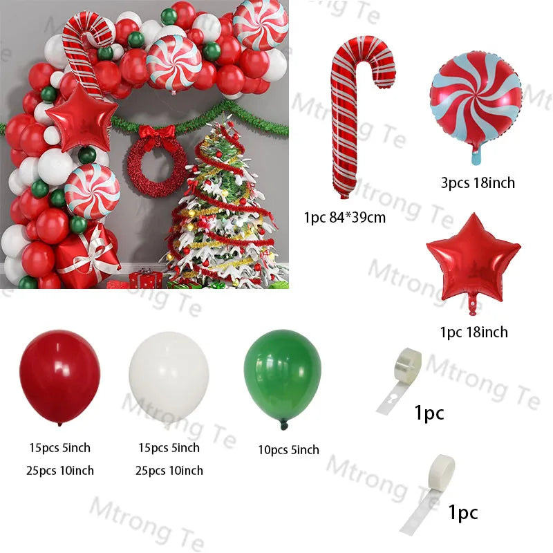 🎄Christmas Party Balloon Arch 2025, Balloon Garland for Christmas & New Year Celebrations!, Create a Festive Wonderland, Deck the Halls in Style Red & Green Christmas Balloon Arch Kit!