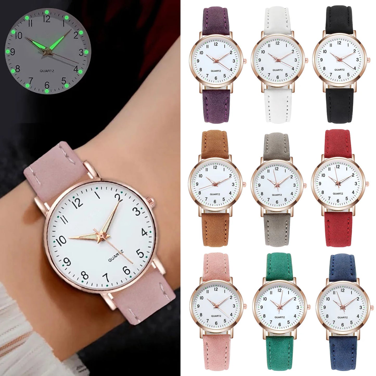 Luxury Leather Quartz Watch for Women Elegant 2026 Backlight Wristwatch Trendy, Durable & Must-Have Accessory , Premium Women’s Fashion Watch Look Luxurious, Feel Confident, Get Compliments