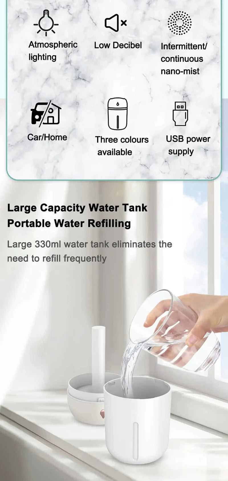 High Quality 2026 Xiaomi Mini Car Portable Air Humidifier Electric Aroma Diffuser LED Cool Light Mist For Home Car Aromatherapy Plant Purifier