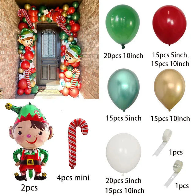 🎄Christmas Party Balloon Arch 2025, Balloon Garland for Christmas & New Year Celebrations!, Create a Festive Wonderland, Deck the Halls in Style Red & Green Christmas Balloon Arch Kit!