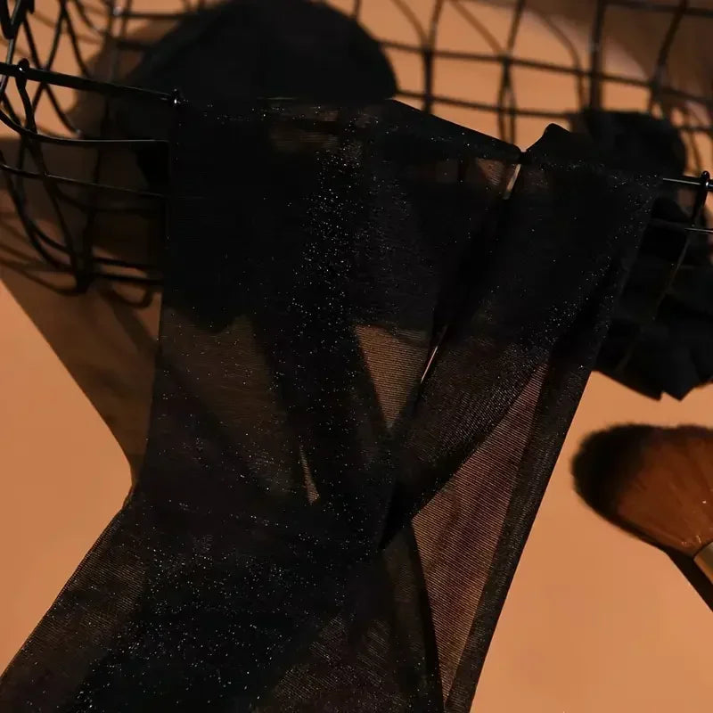 Premium Glitter Transparent Tights for Sexy Legs, Luxurious Summer Silk Stockings for Trendsetters, Tights with Sparkle Glamour for 2026, Chic, Sleek, and Irresistible Glittery Thigh High Pantyhose for Women