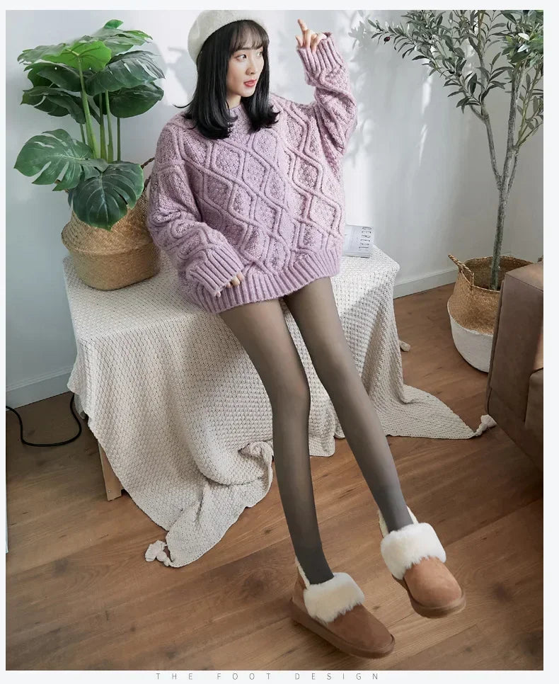 High Quality 2026 Winter Edition Thicken Thermal Tights Leggings Women Winter Fleece Velvet Thermo Stockings High Waist Elastic Slim Sexy Translucent Pantyhose