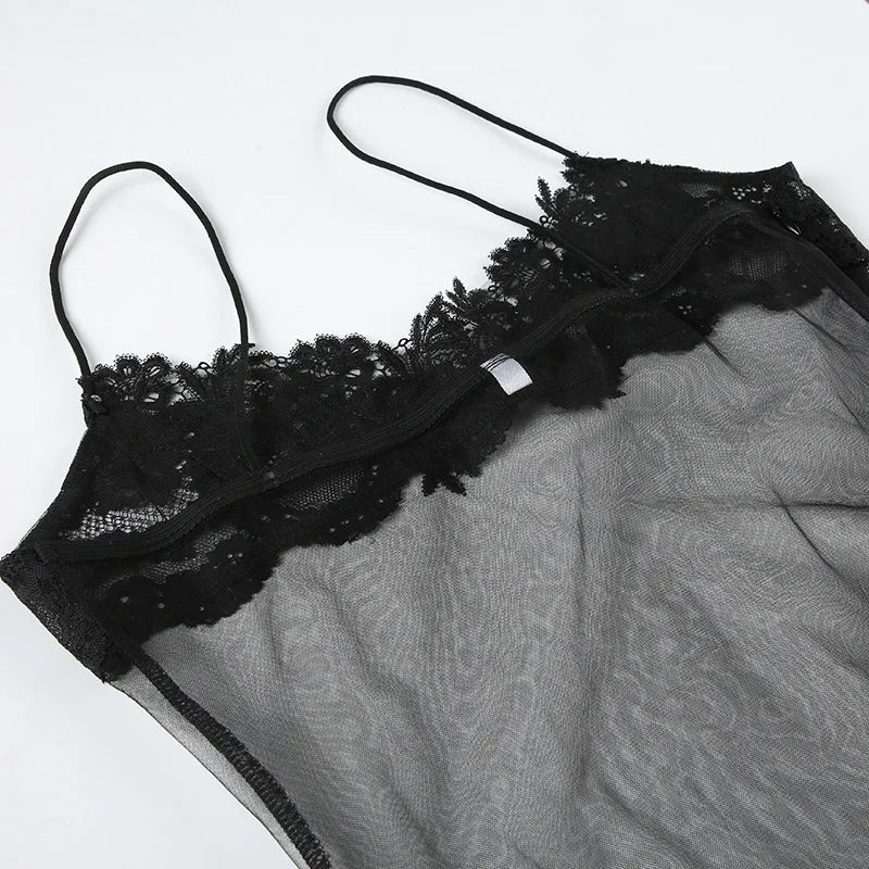 Shestyle Lace 2026 Fashion Transparent Mini Dress for Bold & Trendy Women, Sexy Elegance!, Premium Quality Sheath Dress & Mesh Nightwear for Club & Party Nights, Fashion Forward & Instagram-Ready! Lace Transparent Mini Dress for Women Who Dare to Slay