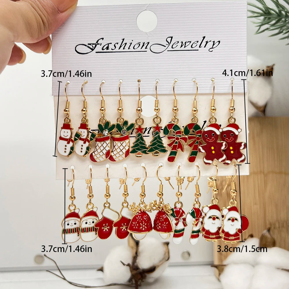 Premium Design Christmas Edition 20PCS Women's Christmas Earring Set Fashion Holiday Earring Bell Bow Earring Snow Party Earring Christmas Gift