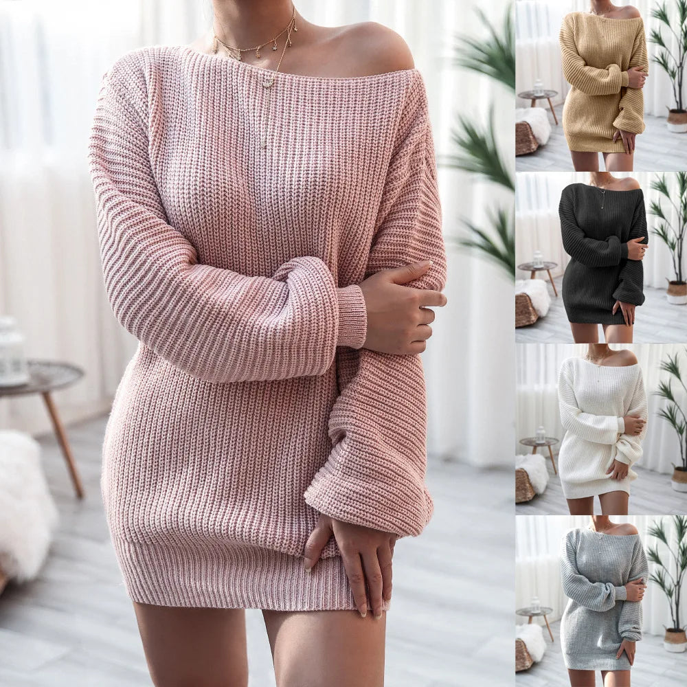 Premium Loose Knit Dress That Defines 2026 Comfort Fashion, Off Shoulder Knitted Sweater Dress Casual, Classy & Irresistibly Sexy, It Girl Essential Knitted Dress That Blends Warmth, Style & Pure Elegance