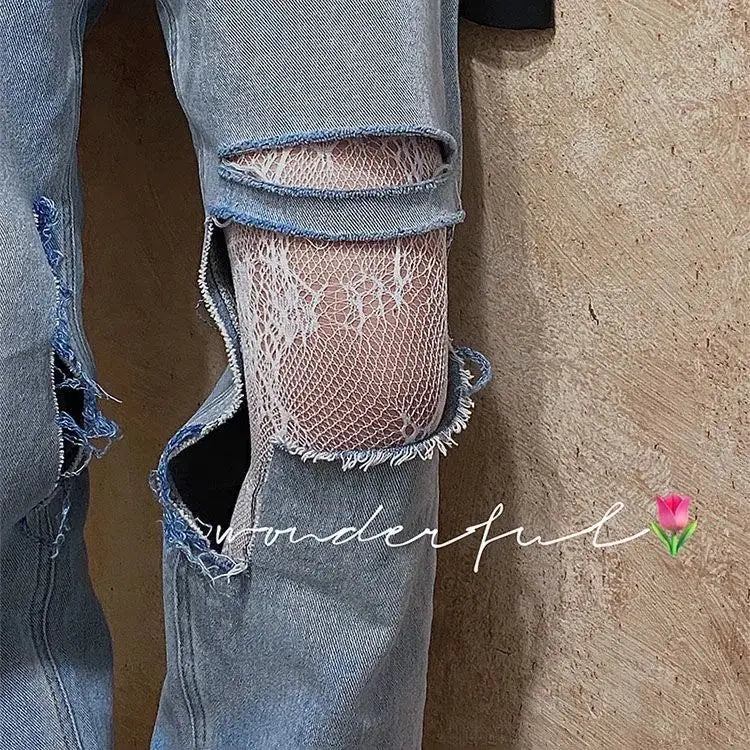 High Quality Heart Flower Pattern Pantyhose, Trendy Japanese Punk Inspired Mesh Tights Sexy, Soft & Premium, Mesh Heart & Flower Fishnet Stockings, Sexy & Cute! Heart Flower Mesh Fishnet Tights for Trendy Girls