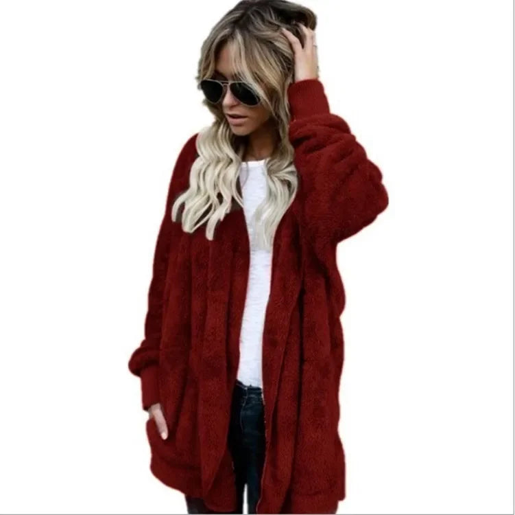 Trend Fashion 2026 Premium Oversized Fleece Cardigan Soft, Stylish & Winter Perfect , Double Fleece Hooded Jacket Plush, Warm & Effortlessly