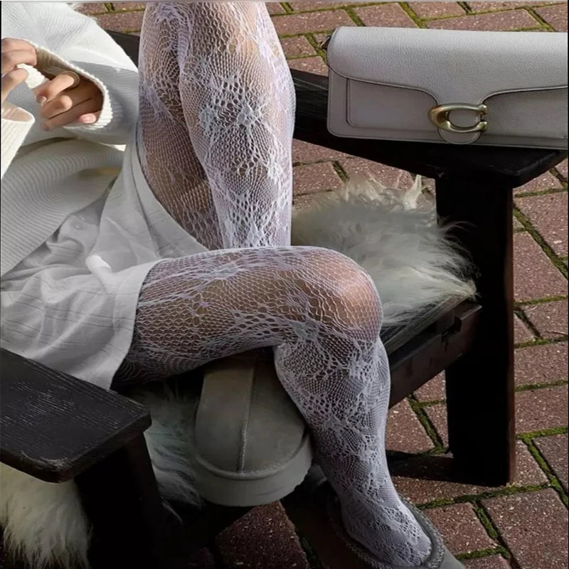 Premium Quality Black Hollow Lace Fishnet Tights for Trendsetters, Lace Hollow Tights Soft, Stretchy & Seductive That Turn Heads, Trendy 2026 Fashion Must Have Elegant Fishnet Tights with Toe Reinforcement