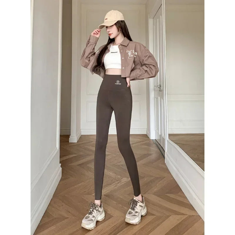 Premium Shark Pants for Women High Waisted, Hip Lifting & Trendy Yoga Leggings, Sexy & Slimming! Belly Lift Black Shark Leggings for Spring, Autumn & Winter,