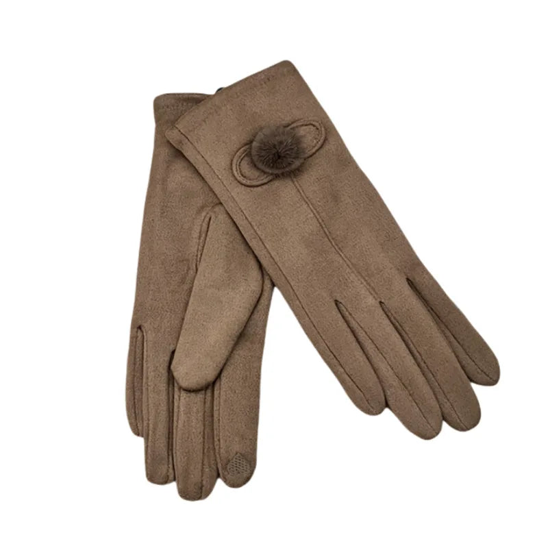 Premium Design 2026 Winter Ladies' Velvet Warm Gloves, Winter Outdoor Driving and Cycling Windproof Gloves, Cute, Sweet and Versatile Touch Screen Gloves