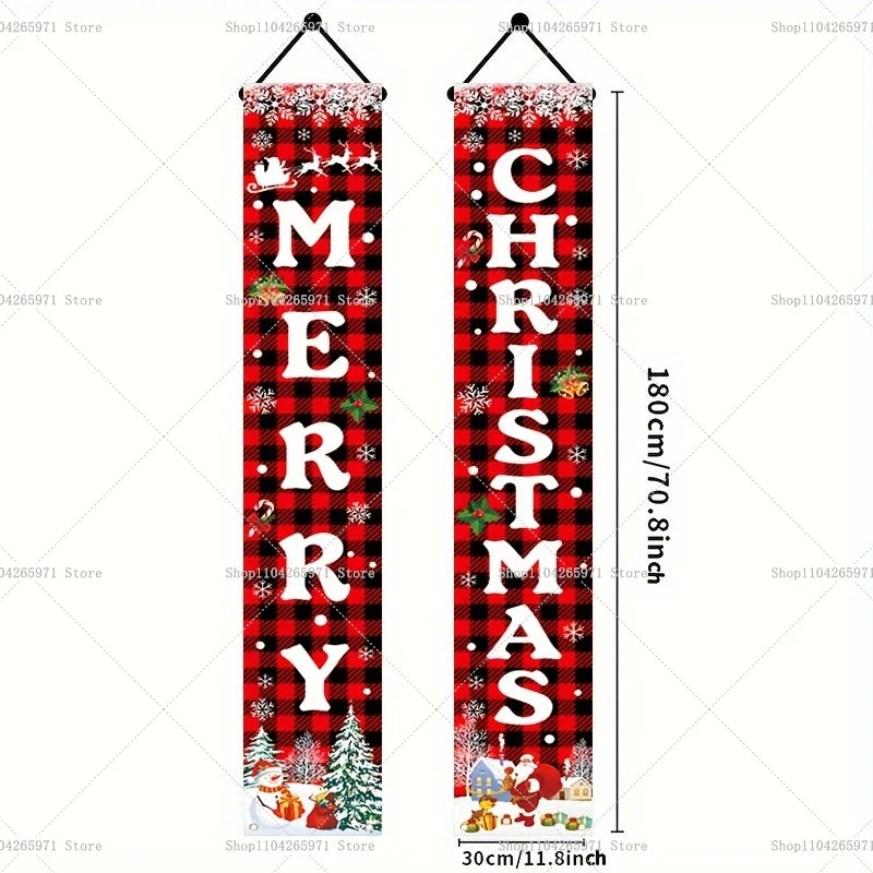 Stunning Christmas Door Couplet for Home Decor!, Festive Christmas Door Banner 2025!, Festive Entrance Magic Merry Christmas Door Banner & Decoration!,