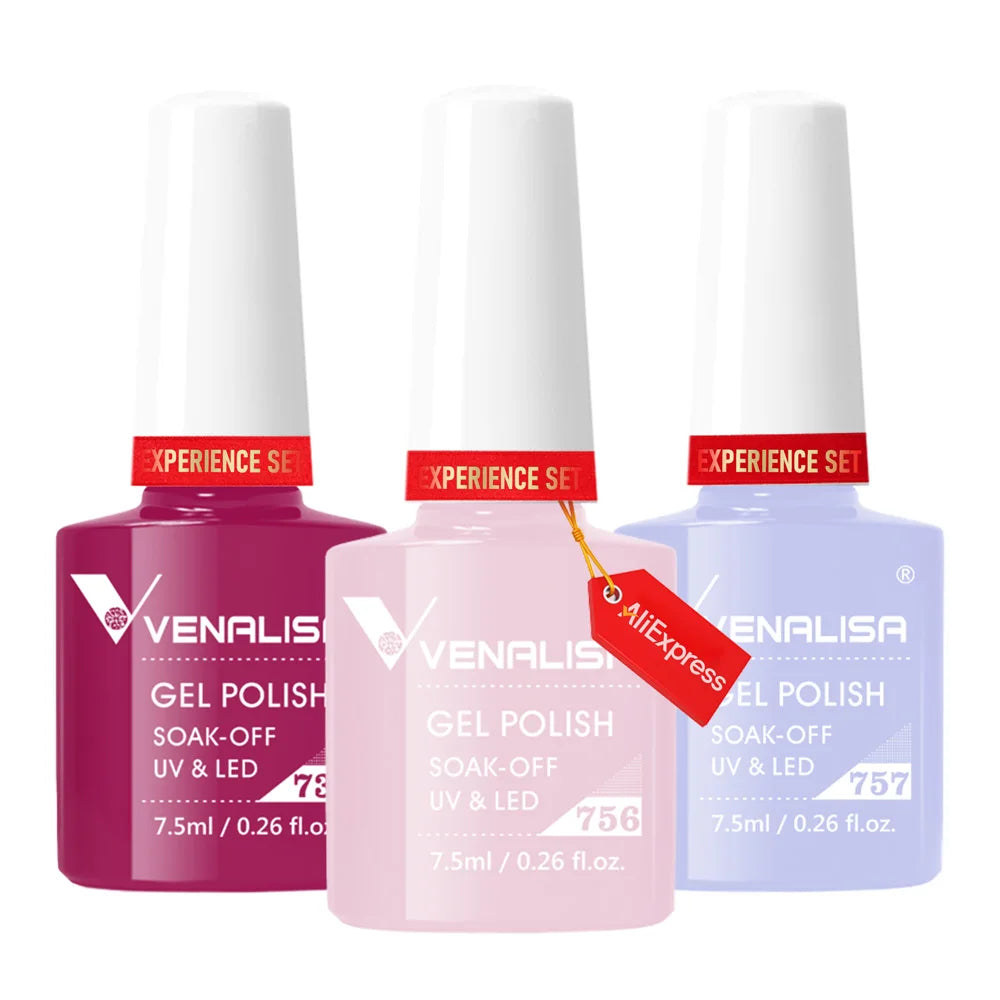 VENALISA Gel Kit 7.5ml x3 Perfect for Chic & Instagram-Ready Nails!, VENALISA Gel Kit 7.5ml x3 Perfect for Chic , VENALISA 3pcs Gel Polish Kit, DIY Salon-Quality Nails at Home, Soak-Off UV/LED Gel Polish