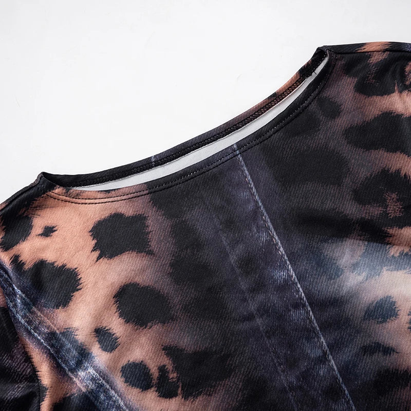 Leopard Print Mini Dress Flared 2026 Fashion , Sexy & Y2K Revival Energy, Premium Slim Fit Leopard Dress Chic, Confident & Party Ready