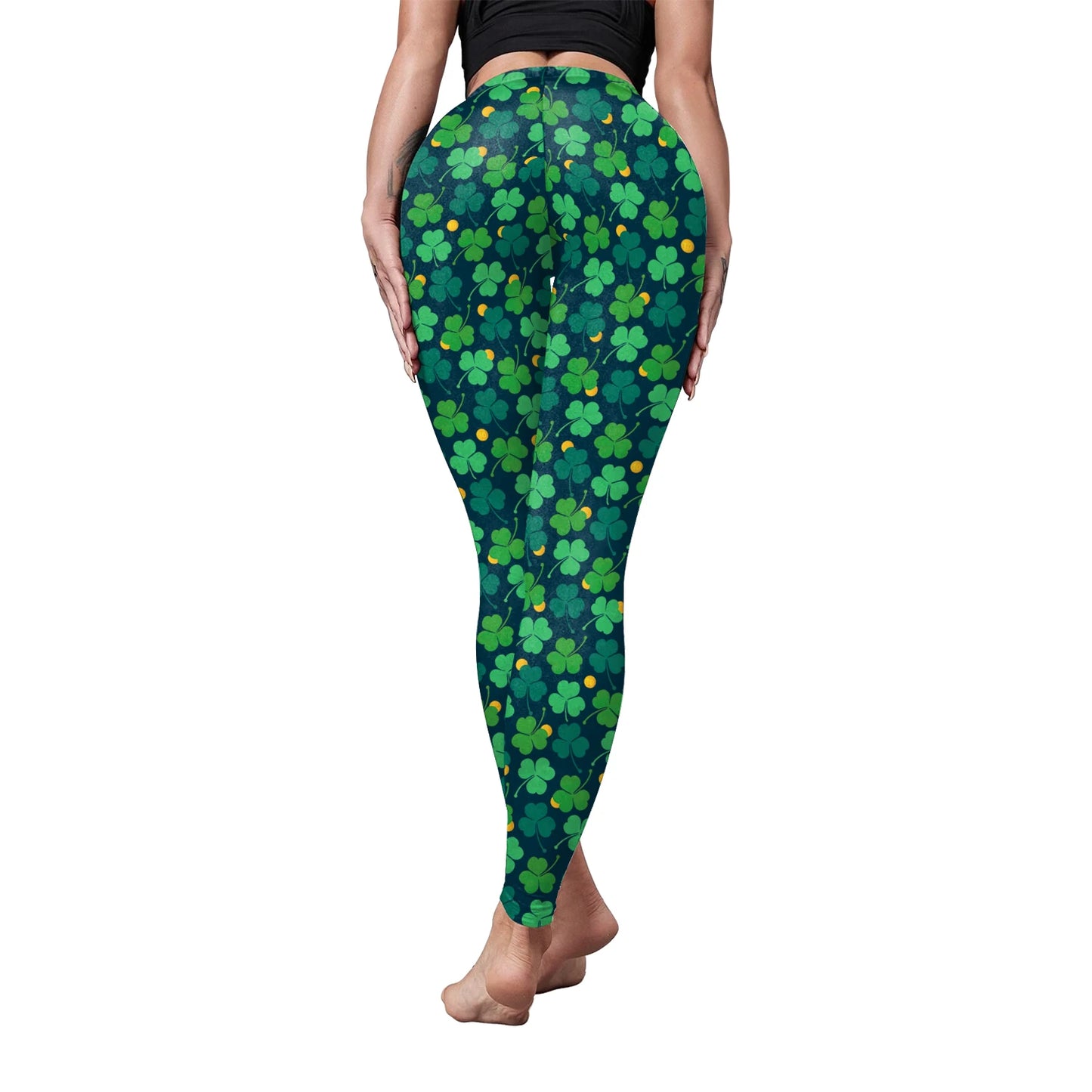 Sexy Elastic Leggings You're My Secret Clover Print Leggings Festive, Stretchy & Figure Flattering!, Celebrate in Style, Party-Ready Leggings Green Clover Print for Fun, Festive Vibes