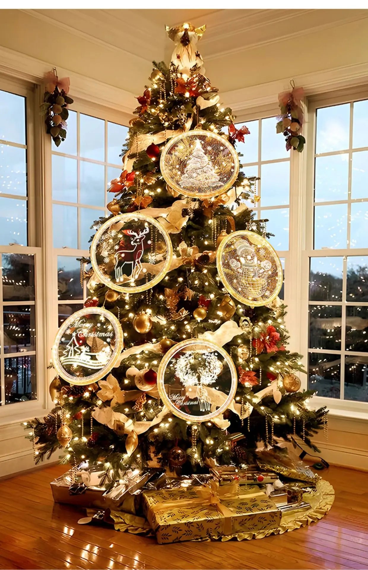 Christmas Hanging Ornament Lights!, Transparent LED Christmas Decorations!, Glow into the Holidays Transparent Luminous Night Lights!