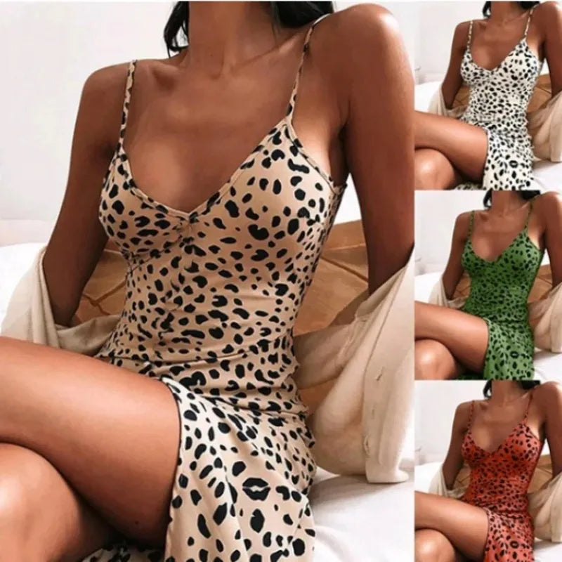 Premium Leopard Print Suspender Dress for Fierce Fashion Queens High Quality Slim Fit Leopard Print Dress That Hugs Every Curve Perfectly, 2026 Leopard Bodycon Dress Trendy, Confident & Irresistible,