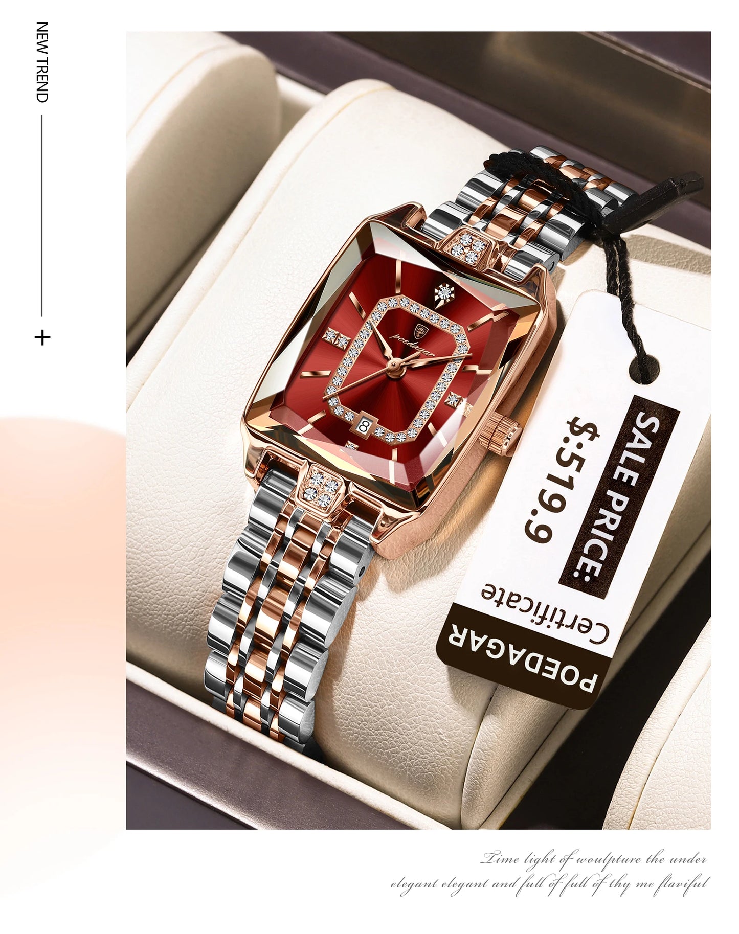 Luxury Rectangle Watch Elegant, Waterproof & Timeless For Women Who Define Class, Stainless Steel Watch Modern Rectangle Design, Waterproof & Stunning, Premium  Women’s Watch Sleek, Elegant