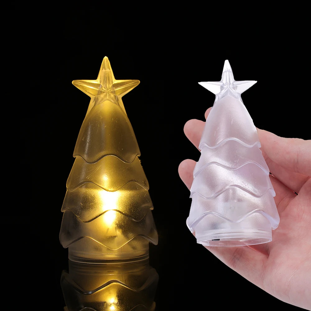 Christmas Night Lights Mini Xmas Tree Candle Lamps 4/1pcs ,Twinkle & Glow  Mini Xmas Tree Candle Lamps for a Magical Christmas!, Tiny Trees, Big Glow — Mini Xmas Candle Lamps for Your Home