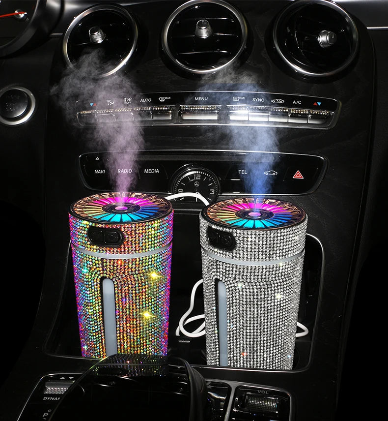 New Luxury Car Diffuser  High Quality 2026 Edition Humidifier with LED Light Diamond Auto Air Purifier Aromatherapy Diffuser Air Freshener Auto Accessories