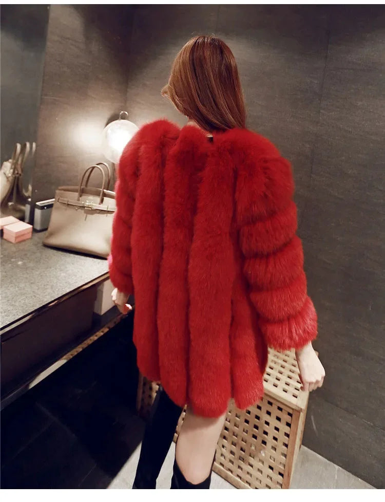 Y2k Faux Fur Jackets for Women Long Puff Sleeve Women Coat Solid Short Warmth Punk Outerwear Clause Ladies Elegant Streetwear