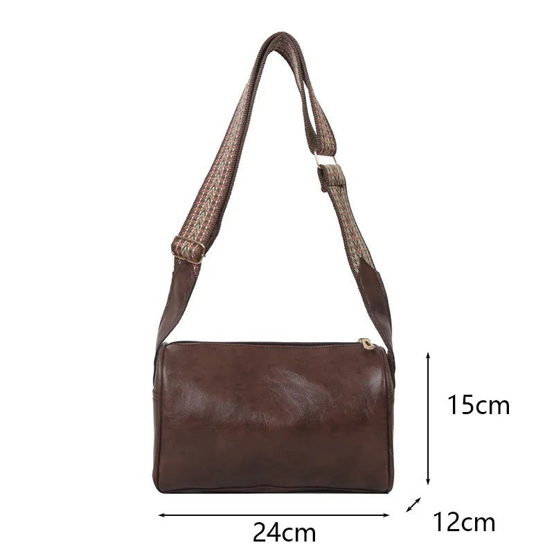 Vintage PU Leather Boston Bag Chic, Compact & Fashion , Premium Crossbody & Shoulder Bag Stylish, Travel