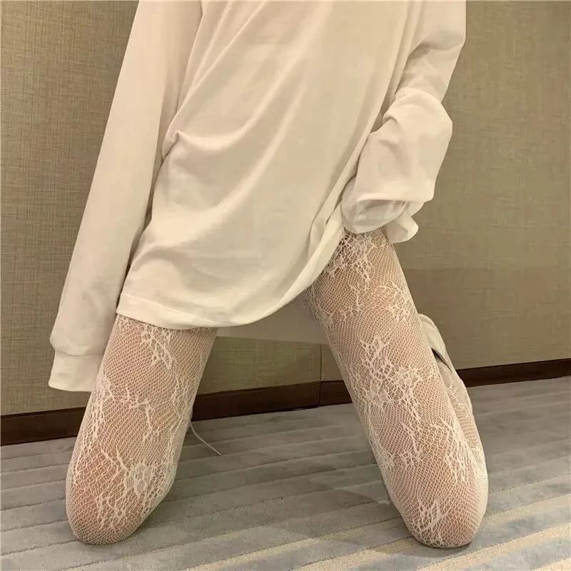 Premium Quality Black Hollow Lace Fishnet Tights for Trendsetters, Lace Hollow Tights Soft, Stretchy & Seductive That Turn Heads, Trendy 2026 Fashion Must Have Elegant Fishnet Tights with Toe Reinforcement