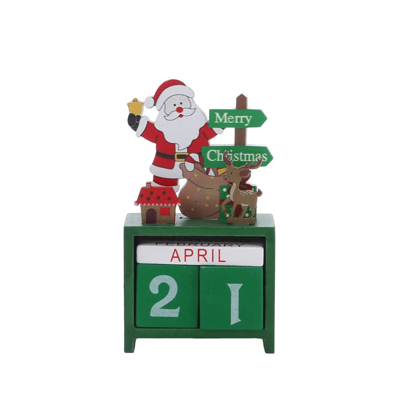 Bring Joy to Your Desk Christmas Countdown Calendar with Cute Characters!, Countdown to Christmas Santa, Elk & Snowman Wooden Calendar! , Festive Wooden Christmas Countdown Calendar!