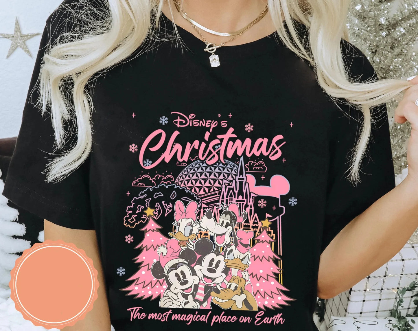 Retro Mickey  Friends Disney Christmas Shirt Dinsey World Pink Christmas Tshirt Mickey Very Merry Xmas WDW Disneyland Trip