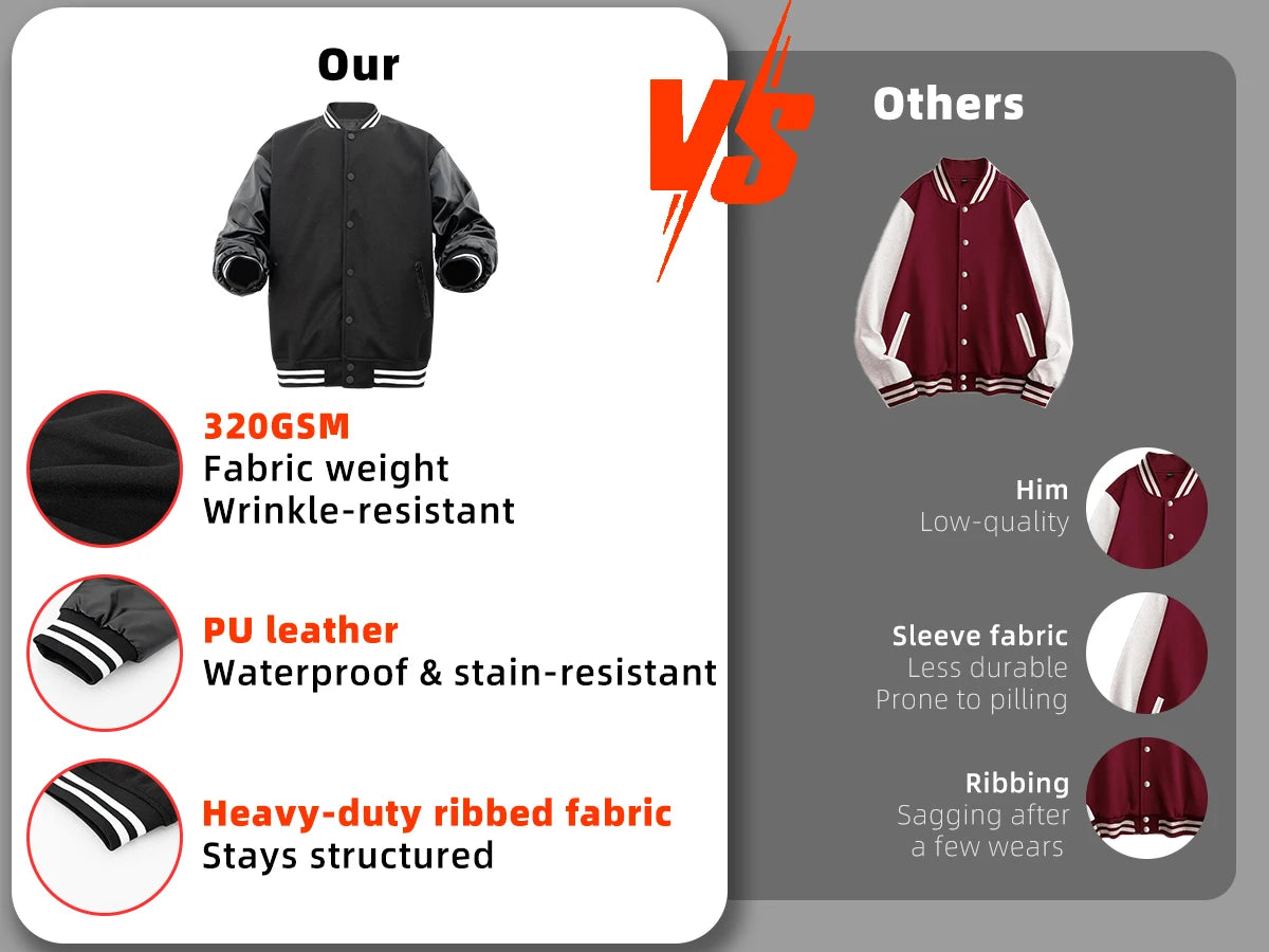 Women's Varsity Jacket with PU Leather Sleeves Fashionable Comfort Design Multiple Colors Available Perfect for Casual Wear