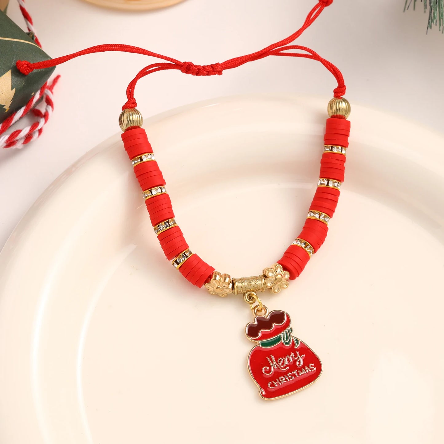 Premium Luxury 2026 Edition 4-Piece Christmas Bracelet Set with "Merry Christmas" Motif, Santa Claus, Reindeer and Christmas Tree(color random)