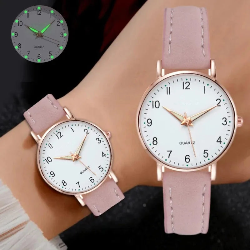 Luxury Leather Quartz Watch for Women Elegant 2026 Backlight Wristwatch Trendy, Durable & Must-Have Accessory , Premium Women’s Fashion Watch Look Luxurious, Feel Confident, Get Compliments