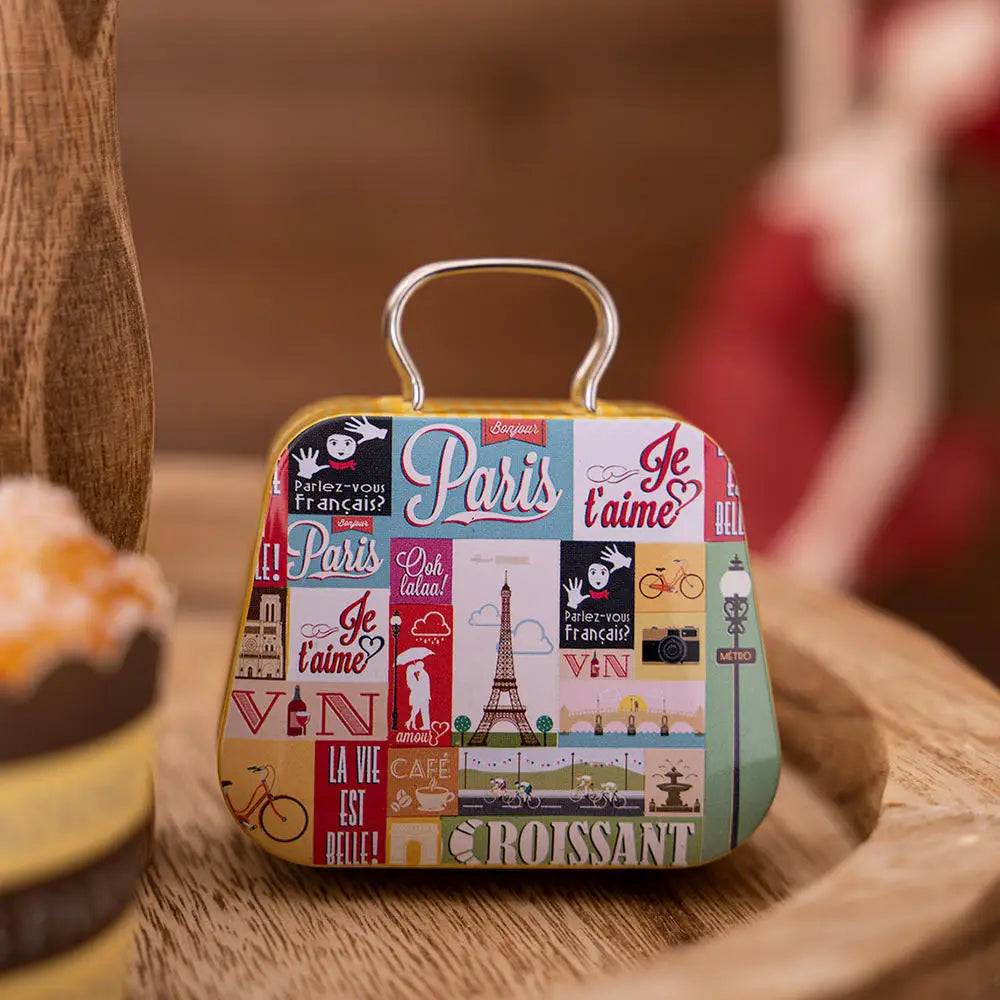 Christmas Metal Box for Kids & Adults!,Christmas 2024 Handbag Tin Jar!, Chic Holiday Storage Jewelry & Treats in a Christmas Tin Handbag!, Store, Gift, & Sparkle Christmas 2024 Handbag Tin Jar