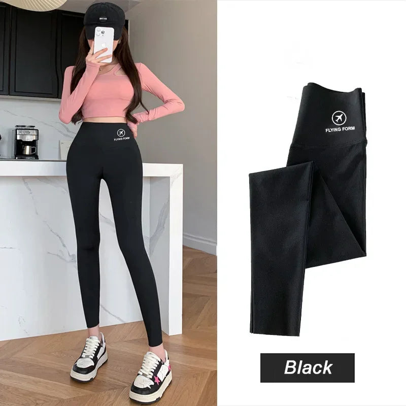 Premium Shark Pants for Women High Waisted, Hip Lifting & Trendy Yoga Leggings, Sexy & Slimming! Belly Lift Black Shark Leggings for Spring, Autumn & Winter,