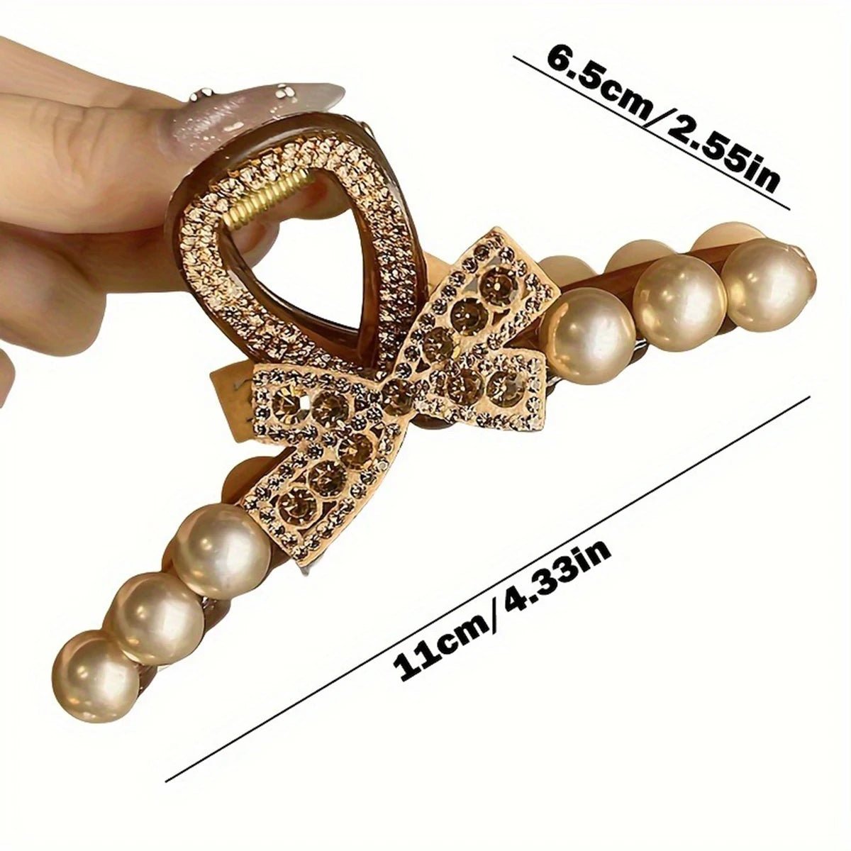 2026 Fashion Editon Quality 1pc Luxury Imitation Pearl Hair Claw Elegant Retro Hairclip Hair Coiling Tools Perfect Gift Women Daily Wear Hair Clip Accessory