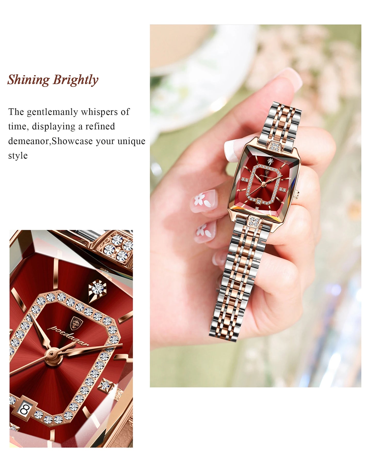 Luxury Rectangle Watch Elegant, Waterproof & Timeless For Women Who Define Class, Stainless Steel Watch Modern Rectangle Design, Waterproof & Stunning, Premium  Women’s Watch Sleek, Elegant