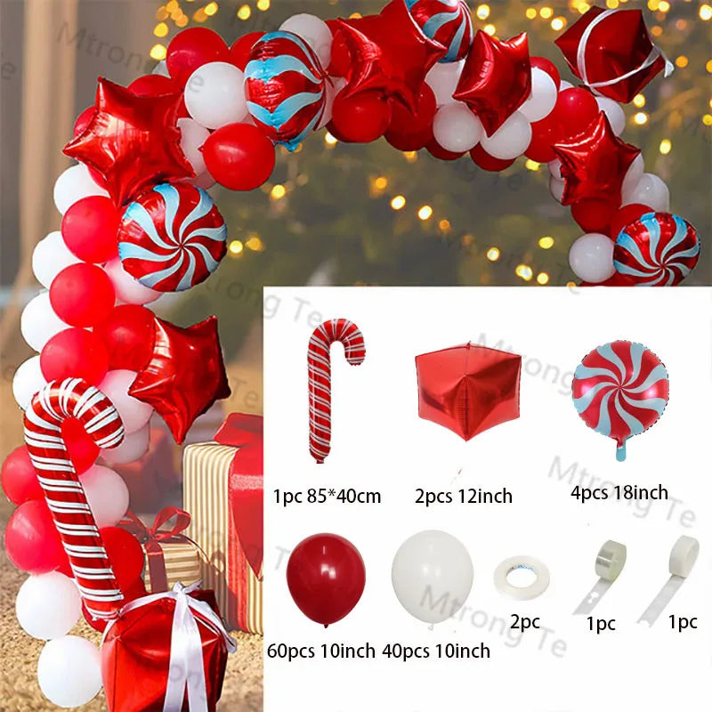 🎄Christmas Party Balloon Arch 2025, Balloon Garland for Christmas & New Year Celebrations!, Create a Festive Wonderland, Deck the Halls in Style Red & Green Christmas Balloon Arch Kit!