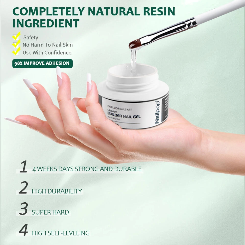 Nailpop 3-Color Builder Gel Kit for Perfect 2026 Manicures!, Professional Nail Art Made Easy ,Builder Gel Kit for Strong, Stunning Nails