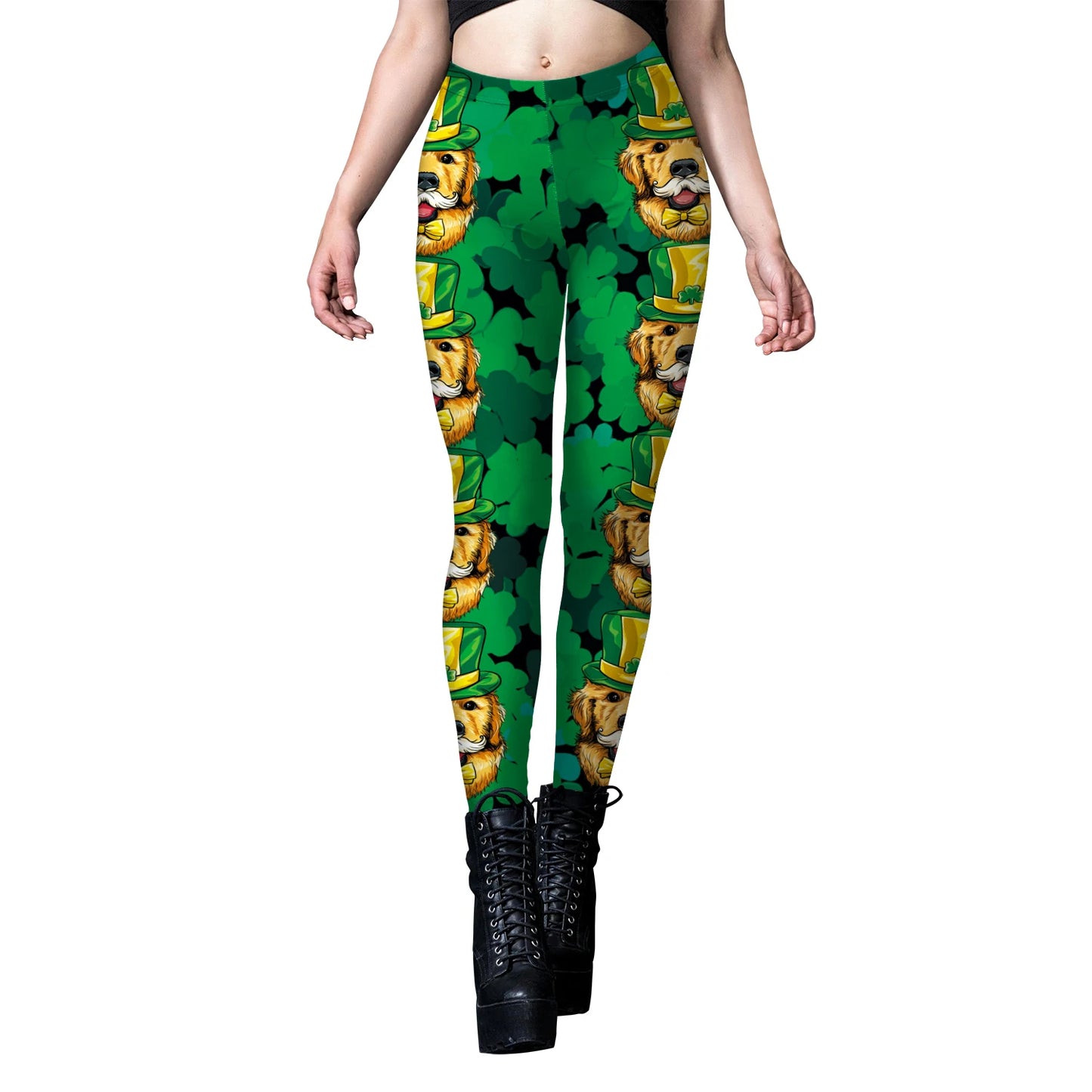 Sexy Elastic Leggings You're My Secret Clover Print Leggings Festive, Stretchy & Figure Flattering!, Celebrate in Style, Party-Ready Leggings Green Clover Print for Fun, Festive Vibes