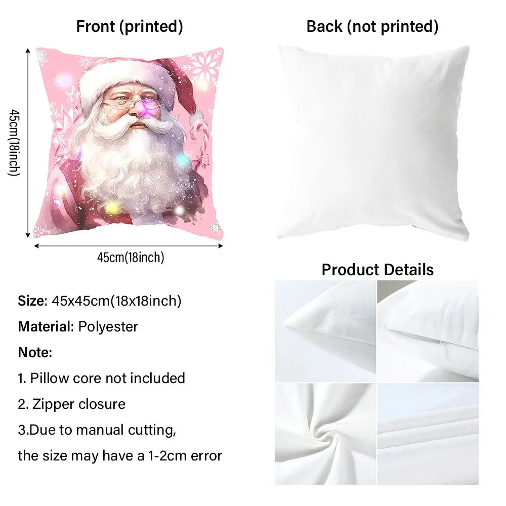 Festive Comfort Christmas Pillow Covers Perfect for Sofas, Bedrooms & Gifts! ,Cozy Up Your Home Christmas Ornament-Printed Pillowcases for Sofas & Beds! , Festive Nutcracker & Gingerbread Pillow Covers!