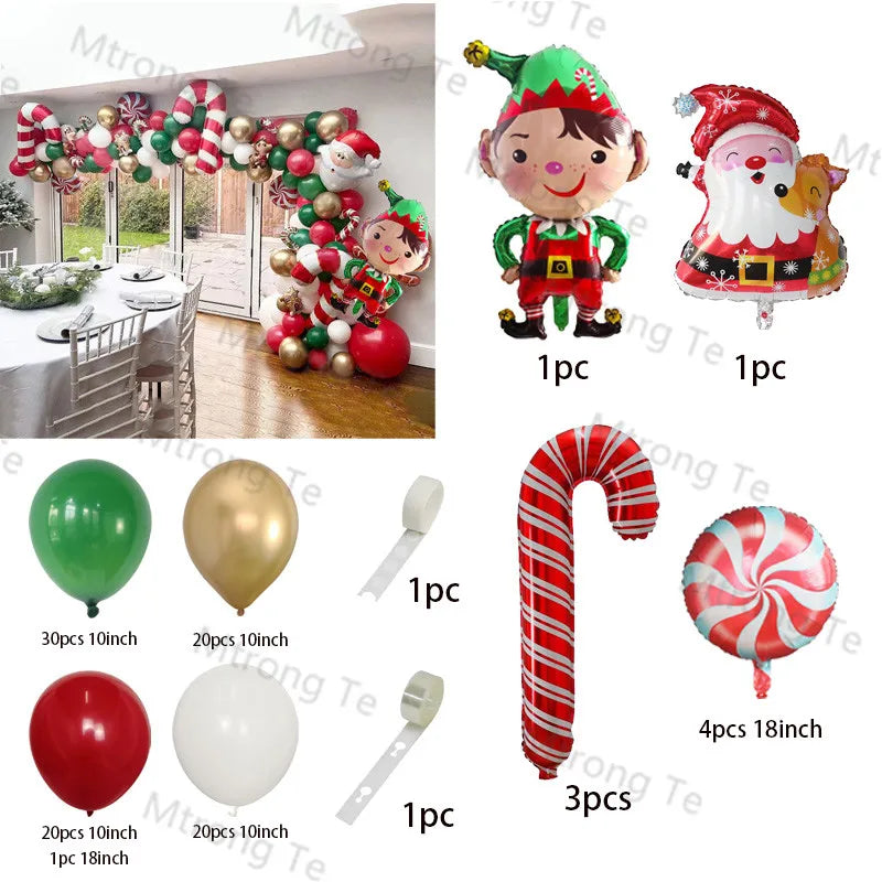 🎄Christmas Party Balloon Arch 2025, Balloon Garland for Christmas & New Year Celebrations!, Create a Festive Wonderland, Deck the Halls in Style Red & Green Christmas Balloon Arch Kit!
