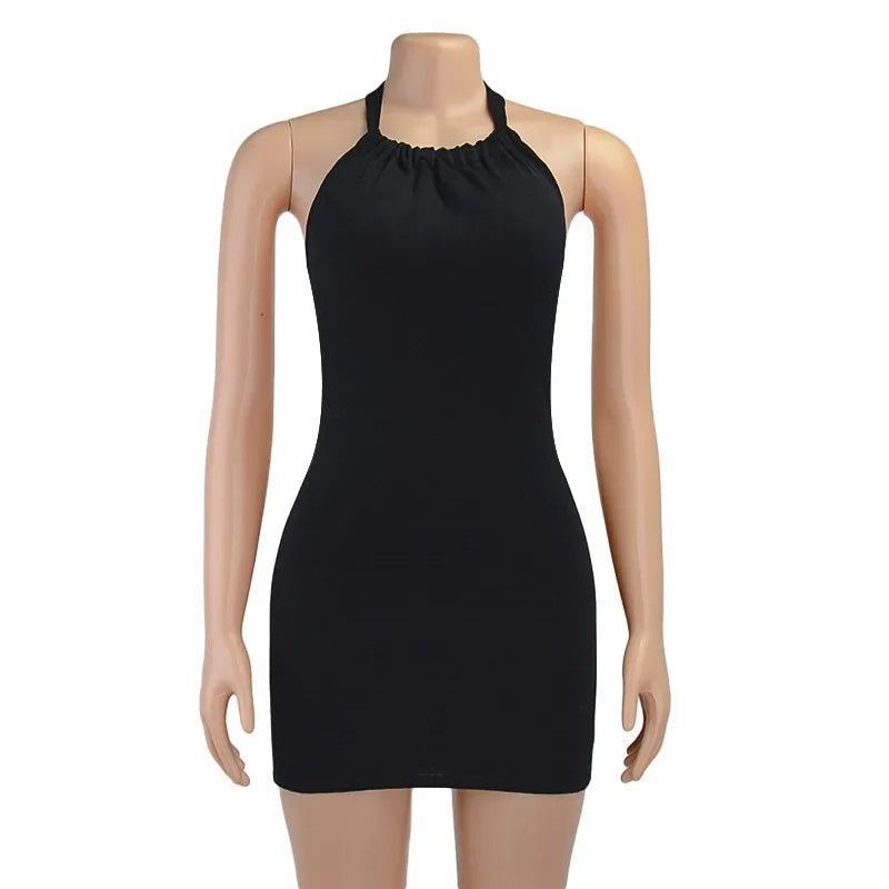 Sexy, Sleek & Summer-Ready Sleeveless Mini Skirt Dress for Women 2026 Y2K Backless Bodycon Mini Dress for Parties, Elegant Hang Neck Bodycon Sundress 2026!, Party Perfect Y2K Mini Dress Backless & Bold for Every Night Out