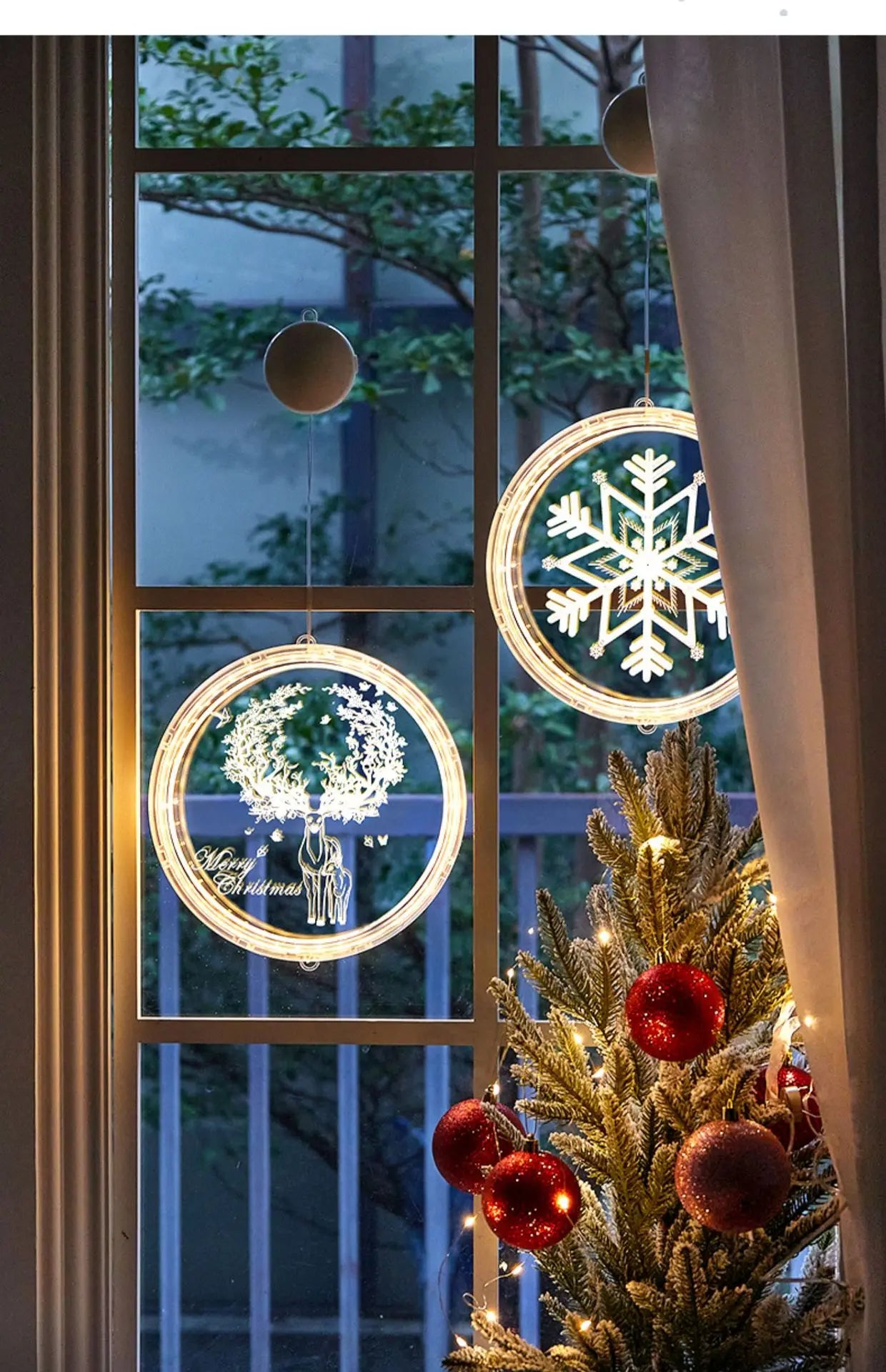 Christmas Hanging Ornament Lights!, Transparent LED Christmas Decorations!, Glow into the Holidays Transparent Luminous Night Lights!