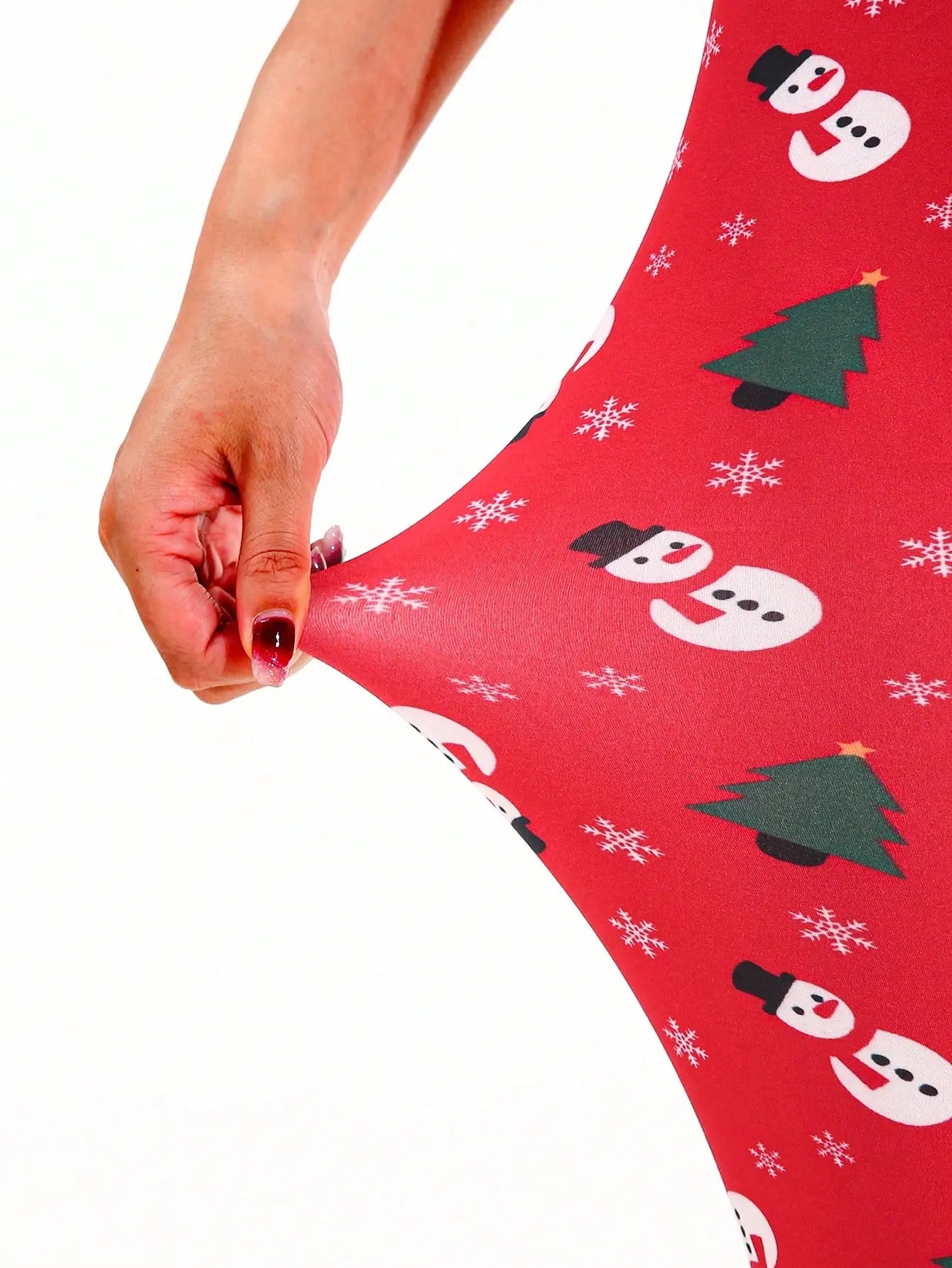 Christmas 2025 Snowman Fashionable Tight Fitting Women's Leggings Brushed Print Street Fitness Outerwear Casual Sports Pencil Pants