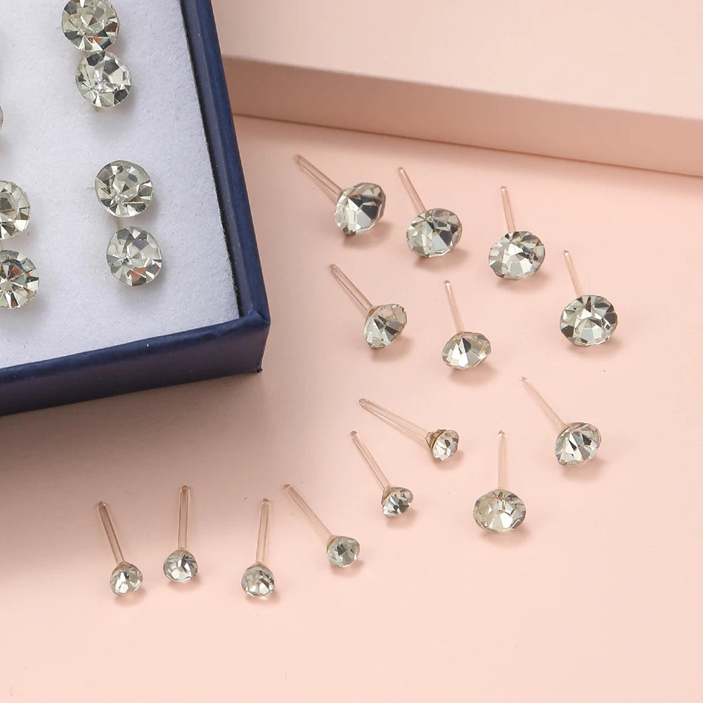 Luxury & Variety in One Set 2026 Premium Sparkle! 100 Pairs Women’s Women’s Stud Earring Collection Premium Quality, Lightweight Stud Earrings Hearts, Stars & Crowns for Trendy Fashionistas