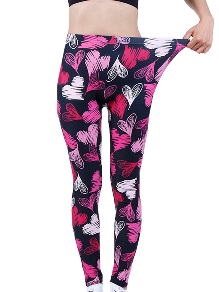 Brand New 2026 Edition CUHAKCI Fashion Women Leggings Beautiful Leaf Floral Printing High Waist Jeggings Stretch Pant Sexy Hot Sale Clothing Mujer